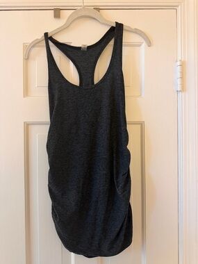 Beyond Yoga Featherweight Let It Grow Racerback Maternity Tank Black Charcoal S